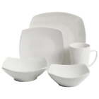 40 Piece Dinnerware Set Kitchen Dish Dinner Plates Ceramic Service For 8 White