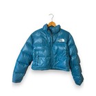The North Face Nuptse Cropped Down Fill Jacket Acoustic Blue Large Women   s