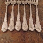 Is Enchanted Rose Set Of 6 Dinner Forks Wm Rogers Vtg Silverplate Flatware Lot B