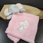 Baby Gear Pink Elephant Gray Hearts Fuzzy Lovey Security Blanket Plush Valentine