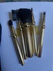 Christian Dior Make-up Brush Set Gold Tone Metal Travel Small Vintage Authentic