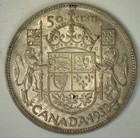 1938 Canada Silver 50 Cents Coin Au 50c Canadian Half Dollar Almost Uncirculated