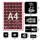 524pcs Henna Tattoo Stencil Kit With Pen  Reusable Body Art Templates For Festiv