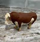 Vintage Schleich Germany Herford Brown And White Bull Toy Figurine 1995