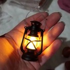 Dollhouse Mini Retro Led Lantern Glowing Oil Lamp Simulation Miniature Night