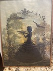 Vtg Pair 8x6 Silhouette Reverse Convex Glass Pictures