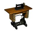 Doll House Furniture Singer Sewing Machine Sewing Table Metal Wood Moving Pedal