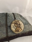 Athena Vintage Locket Necklace Greek Goddess Of War  Helmet W  Owl Athens Greece