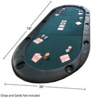 78 In  10 Player Tri-fold Poker Table Top Thick Padded Edges Built-in Cupholders