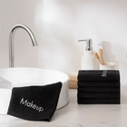 6 Pack Of Makeup Removal Towels - Embroidered Black 13 X 13 Cotton Washcloth