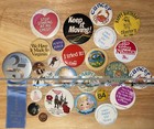 25  Mostly Vintage Assorted Multicolored   Different Size Buttons Badges Pins