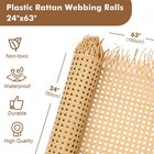 Vehipa Plastic Cane Webbing Roll 24 x63  Handwoven Pp Synthetic Rattan Rolls Fau
