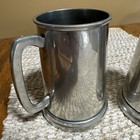 Pair Of Vintage English Pewter Beer Tankards Stein Mugs 5 h