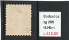 Barbados Gv1 1938 1s  Olive-green  Sg 255 H mint