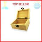 Cali Factory - Small Size Wooden Box - Wood Keepsake Box With Hinged Lid And Met
