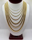 14k Solid Yellow Gold Miami Cuban Link Chain  16 -24    1mm-7mm 