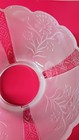 Vintage Waffle And Flower Frosted Pendant Frosted Glass Lamp Shade 4    Fitter