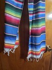Vintage Mexican Serape Scarf Graduation Shawl Runner Stripped