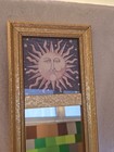 Mary Beth Zeitz Sun Celestial Picture Mirror 1990s Vintage With Gold Frame Blue
