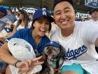 Genuine Mlb Los Angeles Dodgers La Logo Pet Dog Comfortable Cap Navy Blue