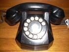 Vintage Automatic Electric Monophone Rotary Dial Desk Telephone Black Bakelite