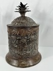 Heavy Vintage Mughal Style Indian Brass Cigarette Holder Trinket Box Canister