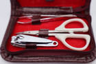 Vintage Men s Nail Care Set - Leather Case W broken Zipper  used Retro Grooming 
