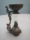 Small Vapo-cresolene  Medical Lamp With Cast Iron Stand And Medicine Bottle 1894