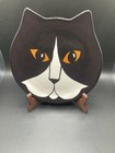 Vtg 2001 Cats By Nina Lyman Black Cat Plate Art Platter Serving Dish Signed 7 