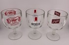 3 Vintage Beer Goblets Miller  Michelob  Schlitz Thumb Print Glasses Bar Pub A1