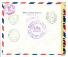 Curacao 1944-8-16 Reg Flight Cv Aruba To New York -censors- Red Cross - F vf