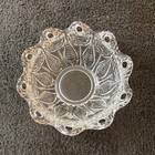Vintage Clear Looped Pierced Glass Bowl 5 5   