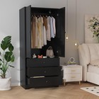 71  Wooden Armoire Wardrobe Closet Furniture With 3 Drawers Hanging Rod Cabinet