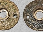 Pair Of Antique Victorian Eastlake Ornate Brass Door Knob Rosettes 2 