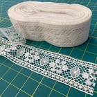 Vintage Huge Roll Cream 25 Yd Edge   Insertion Lace Bobbin Reproduction 2 1 4    W