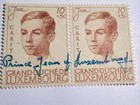 Prince Jean Of Luxembourg Autographed His Pair Of 1939  b98 Stamps Exceptional 