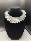Abalone Fringe Collar Necklace Reversible Estate Piece Toggle Clasp 16 5    133g