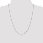 24  14k White Gold 1mm Diamond-cut Round Wheat Chain Necklace