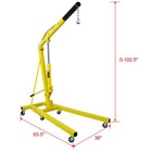 2 Ton Folding Engine Hoist Cherry Picker Shop Crane Hoist Lift Duty Steel Yellow