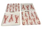 Tommy Bahama Melamine Lobster 6     Square Appetizer Dessert Plates Set Of 4 New