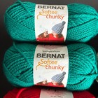 Bernat Softee Chunky Acrylic Yarn Lot Of 8 Skeins  Berry Red linen emerald New