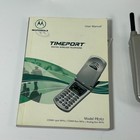 New Vtg Motorola Silver Timeport P8767 Flip Cell Phone W  Box   Instructions