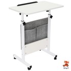 Rolling Laptop Desk Office Computer Table Adjustable Height Stand Up W  Storage