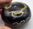 Antique Chinese Cloisonn   Box 19th Century Enamel 3in Dia