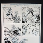 Original Comic Art Interior Page Signed Scott Reed Sketch Superhero Action Fight
