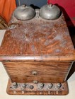 Antique Wood Electric Ringer Bell Box Telephone Telegraph Steampunk Vintage