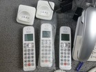 Panasonic Kx-tgf853 2-in-1 Corded   3 Cordless Handsets Phone Set Silver White