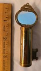 Vtg Gold Tone Brass Key Mirror Scrolled Lipstick Holder Makeup Assecorie Vanity 
