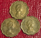 Lot Of 3 1976 1978 1979 Hong Kong 20 Cents Coin-sep242