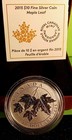 2015  10 Dollar Maple Leaf Canada  9999 Fine Silver Reverse Proof Coa Leaves Box